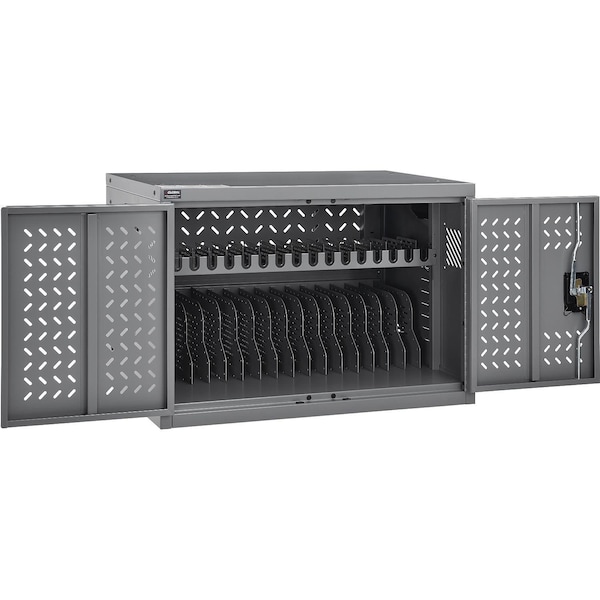 Global Industrial Chromebooks Laptops and iPad Tablets Charging Cabinet, 16-Device Capacity 670051 - main